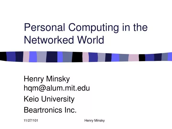 personal computing in the networked world