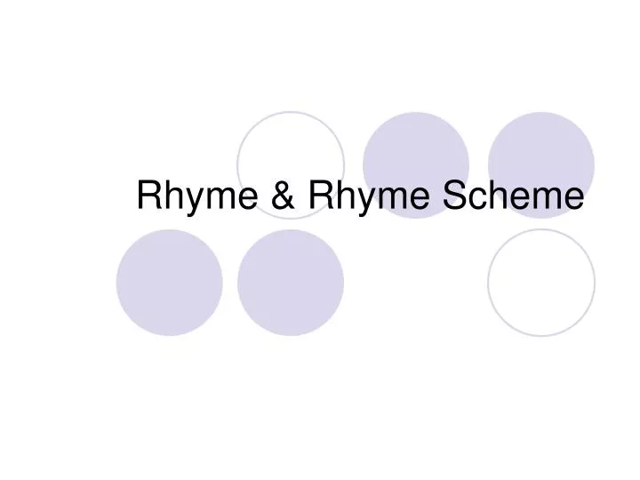 rhyme rhyme scheme
