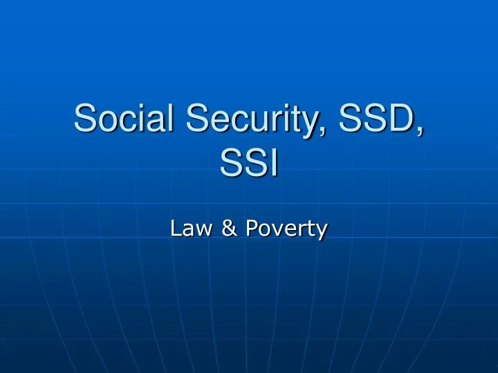 social security ssd ssi