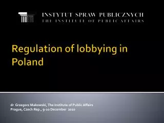 Regulation of l obbying in Poland
