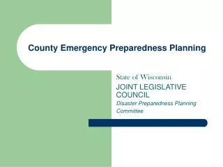 County Emergency Preparedness Planning