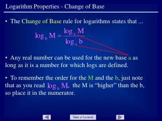 Logarithm Properties - Change of Base