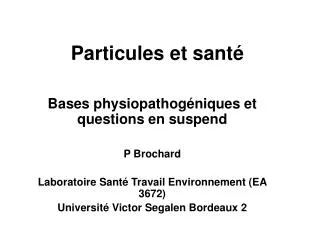 particules et sant