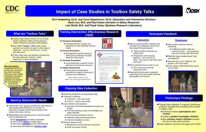 impact of case studies in toolbox safety talks