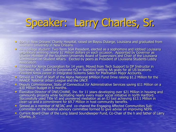 speaker larry charles sr