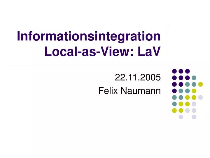informationsintegration local as view lav