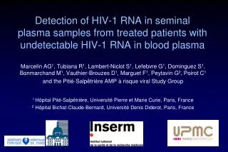 Detection of HIV-1 RNA in seminal plasma samples from treated patients with undetectable HIV-1 RNA in blood plasma
