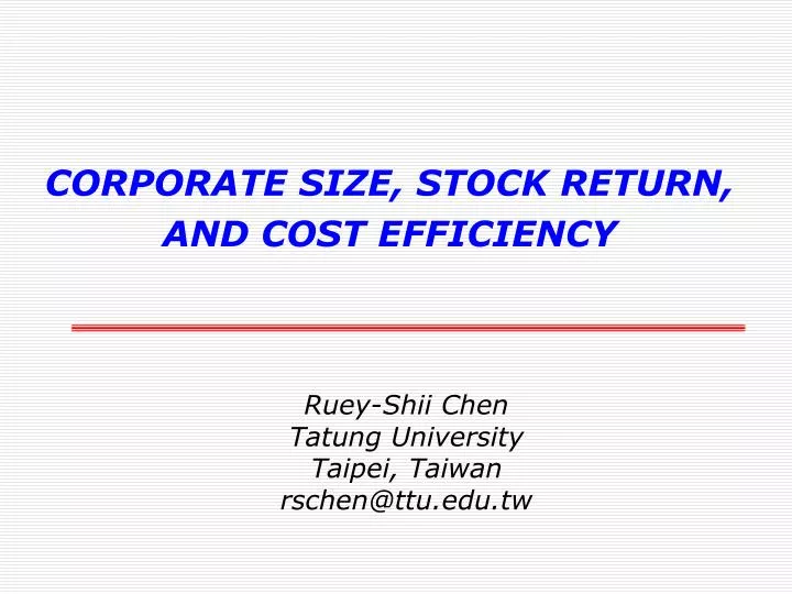 corporate size stock return and cost efficiency