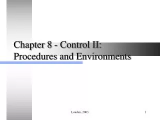 Chapter 8 - Control II: Procedures and Environments