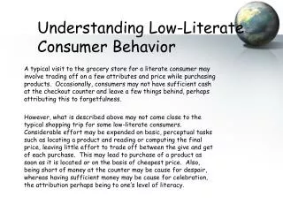 Understanding Low-Literate Consumer Behavior