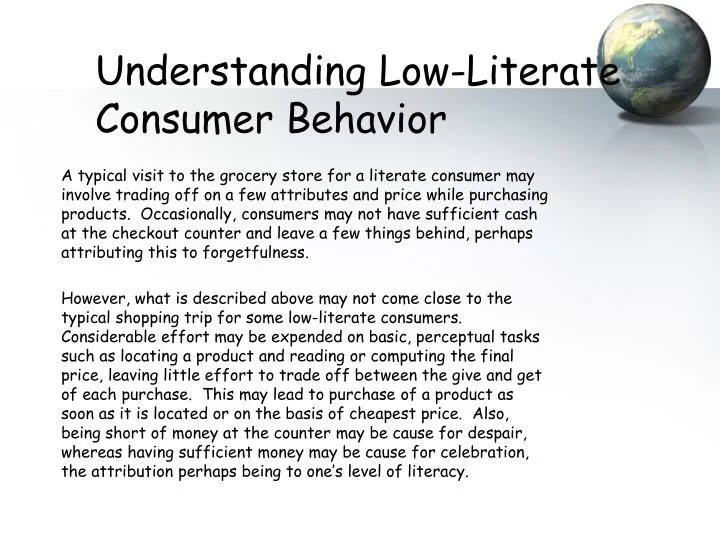 understanding low literate consumer behavior