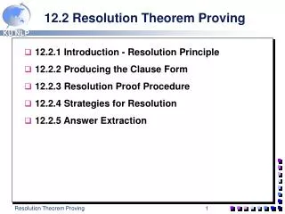 12.2 Resolution Theorem Proving