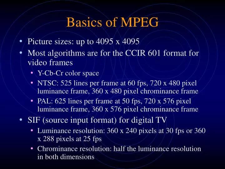 basics of mpeg