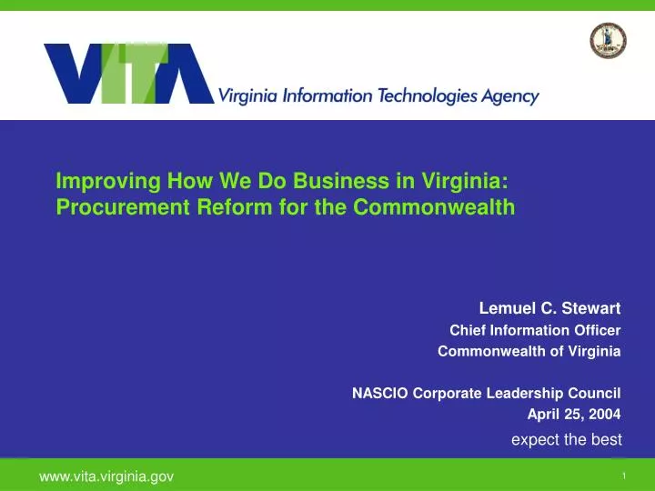 improving how we do business in virginia procurement reform for the commonwealth