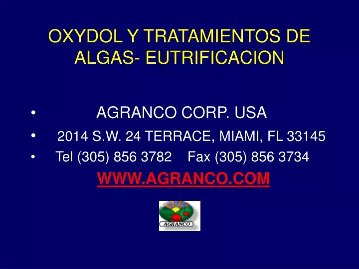 oxydol y tratamientos de algas eutrificacion