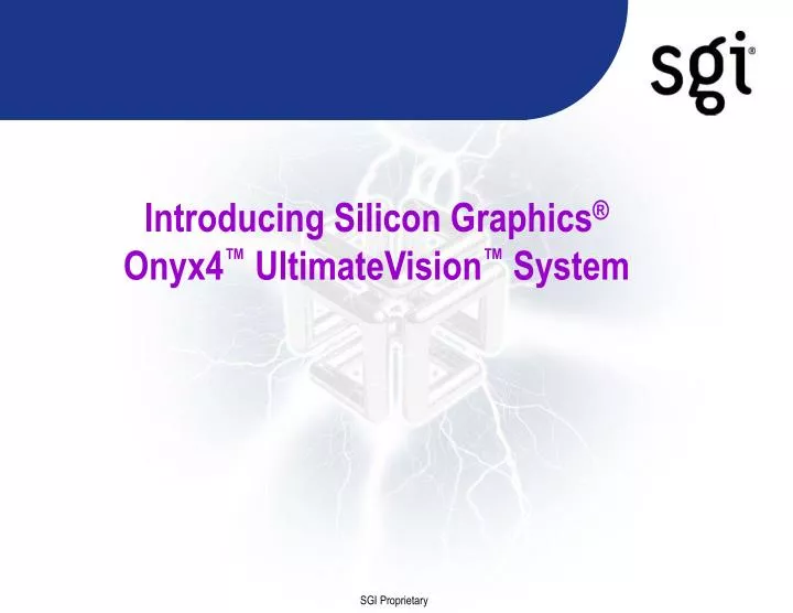 introducing silicon graphics onyx4 ultimatevision system