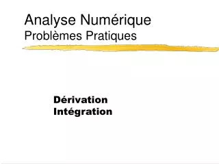 analyse num rique probl mes pratiques