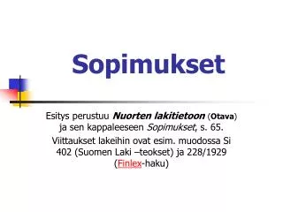 sopimukset