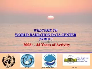 WELCOME TO WORLD RADIATION DATA CENTER (WRDC)