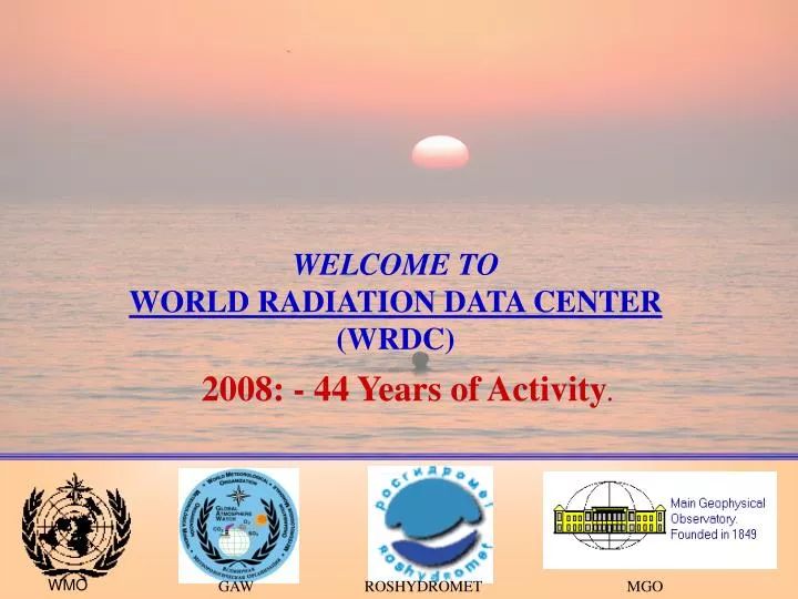 welcome to world radiation data center wrdc