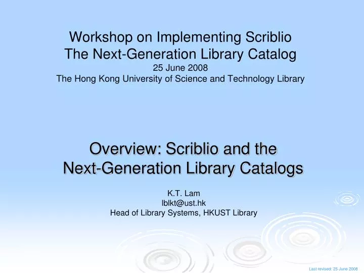 overview scriblio and the next generation library catalogs
