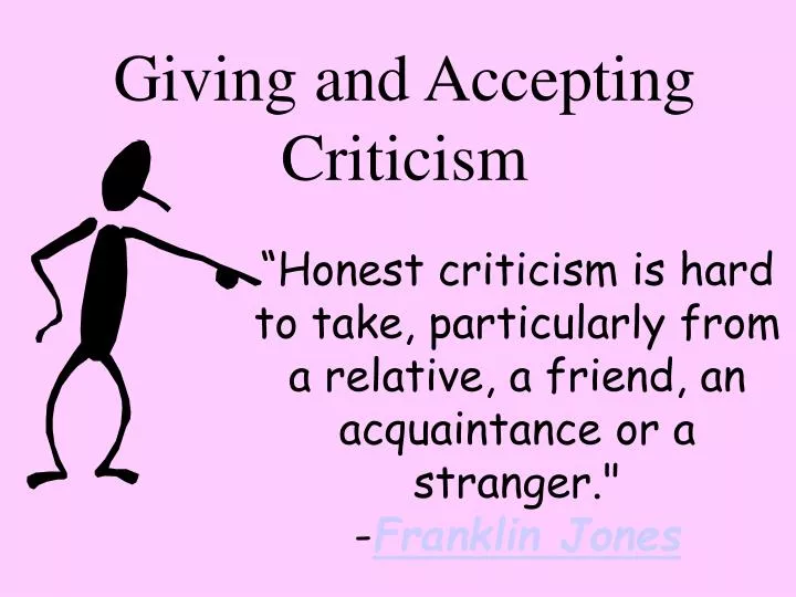 giving and accepting criticism