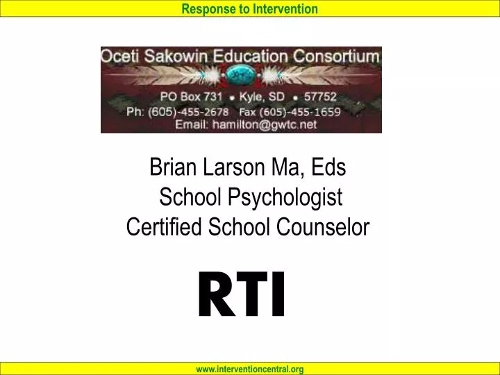 brian larson ma eds school psychologist certified school counselor