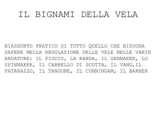 il bignami della vela