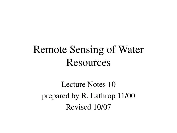 remote sensing of water resources