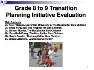 Grade 8 to 9 Transition Planning Initiative Evaluation