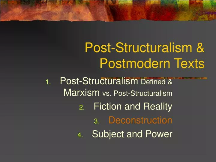post structuralism postmodern texts