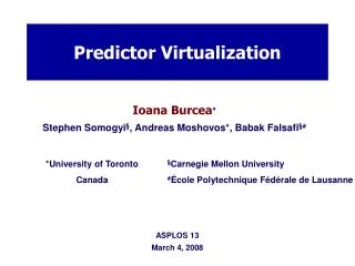 Predictor Virtualization