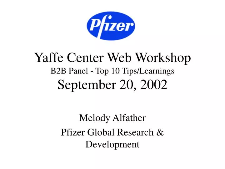 yaffe center web workshop b2b panel top 10 tips learnings september 20 2002