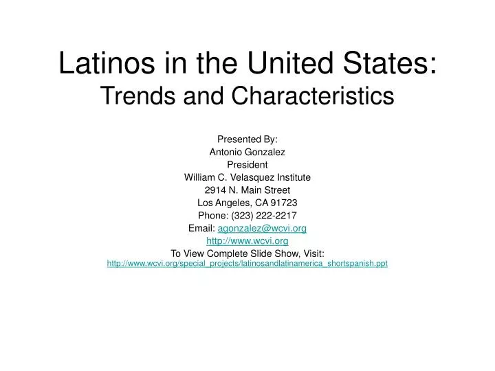 latinos in the united states trends and characteristics