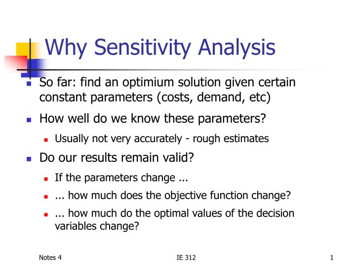 why sensitivity analysis