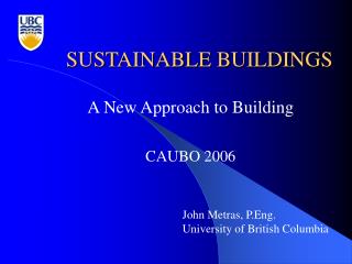 SUSTAINABLE BUILDINGS