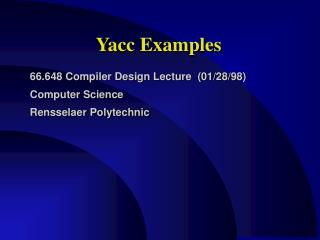 Yacc Examples