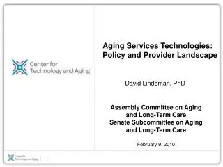 Aging Services Technologies: Policy and Provider Landscape