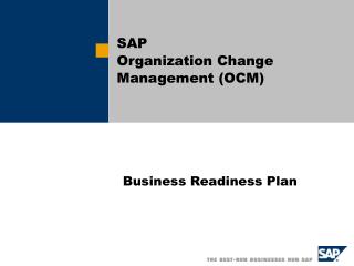 SAP Organization Change Management (OCM)