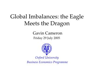 Global Imbalances: the Eagle Meets the Dragon