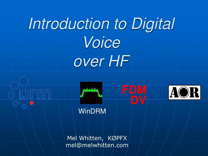 introduction to digital voice over hf