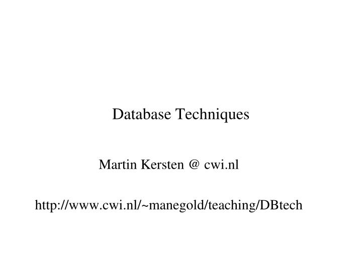 database techniques