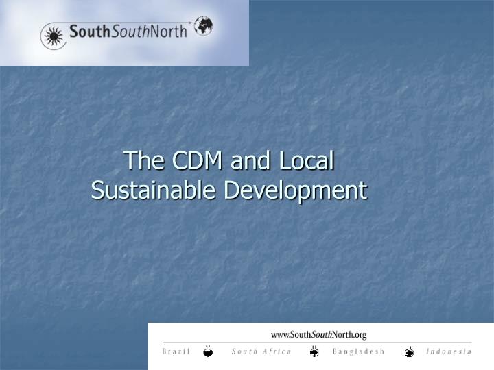 the cdm and local sustainable development