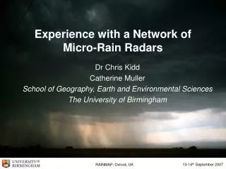 Experience with a Network of Micro-Rain Radars