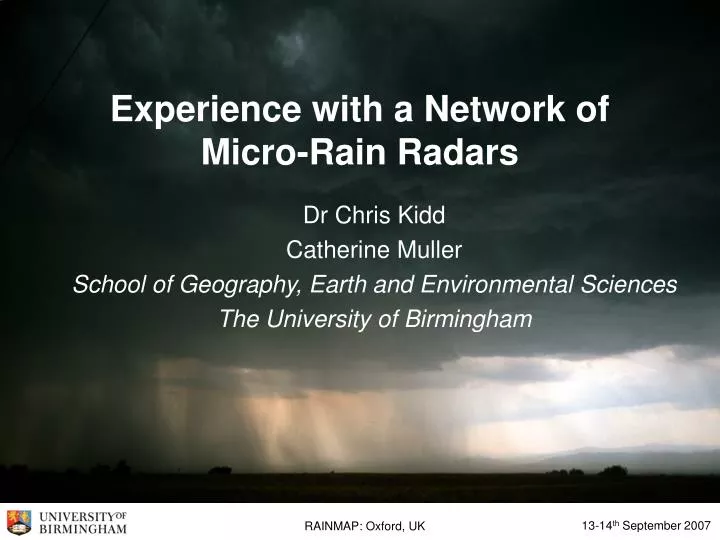 experience with a network of micro rain radars