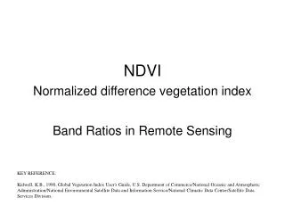NDVI Normalized difference vegetation index