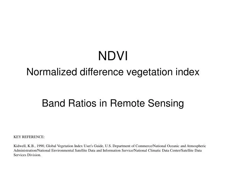 ndvi normalized difference vegetation index