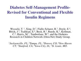 Diabetes Self-Management Profile-Revised for Conventional and Flexible Insulin Regimens
