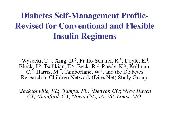 diabetes self management profile revised for conventional and flexible insulin regimens