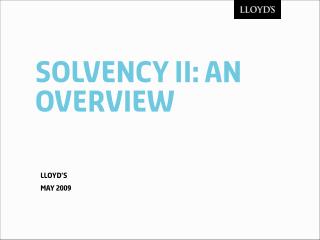 Solvency ii: an overview
